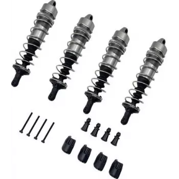 Reely RE-7414221 Shock Absorber Set (2 pcs, Aluminum, Oil-Filled, 90 mm, Blue)