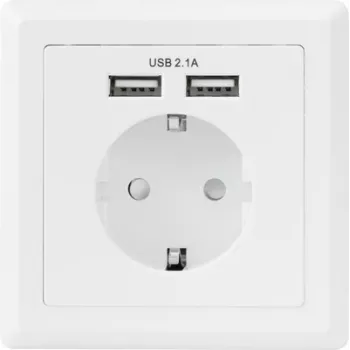 Sygonix SY-5045294 Flush-Mount Socket with Increased Touch Protection and USB Charging Output IP20
