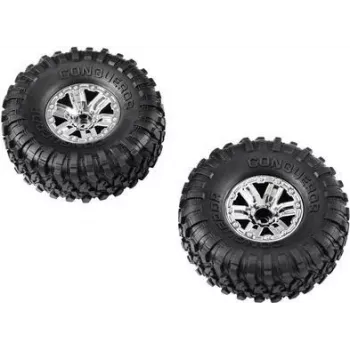 Reely RE-7706298 1:10 RC Car Tire & Rim Set (4 pcs, 12 mm Hex, Off-road Pin Profile)