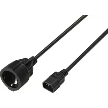 Sygonix SY-7154200 Power Extension Cable IEC C14 to C13 0.30 m Black