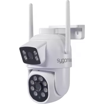 Sygonix SY-6271366 Full HD PTZ Outdoor Wi-Fi IP Camera, 355° Pan, 90° Tilt, IP65, Two-Way Audio, MicroSD up to 128GB, Night Vision