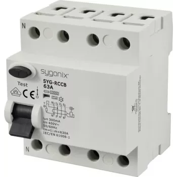 Sygonix SY-6438024 RCCB 4-Pole 63A 300mA Type A 10kA 400V AC