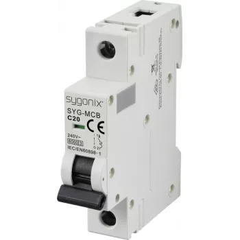 Sygonix SY-6440984 SYG-MCB 1P/C20/6KA Miniature Circuit Breaker 1-Pole 20 A 240 V AC
