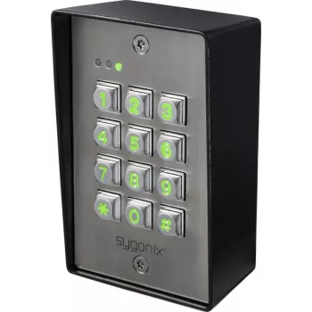 Sygonix SY-6888064 Surface-Mount Code Lock, 12-24V DC/AC, IP65, Illuminated Keypad
