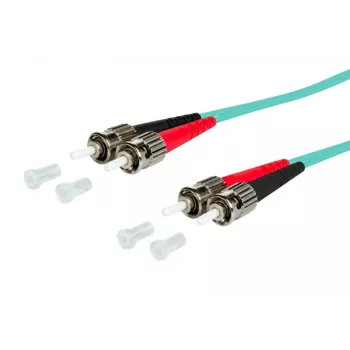 METZ OpDAT 151J1AOAOA0E ST/ST OM3 Multimode Duplex Fibre Patch Cable, 10 m