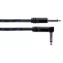 Cordial 14780 Instrument Cable 3 m – 6.3 mm TS Jack to 6.3 mm TS Jack, Black/Blue Textile Jacket