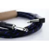 Cordial 14780 Instrument Cable 3 m – 6.3 mm TS Jack to 6.3 mm TS Jack, Black/Blue Textile Jacket