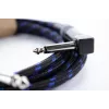 Cordial 14780 Instrument Cable 3 m – 6.3 mm TS Jack to 6.3 mm TS Jack, Black/Blue Textile Jacket