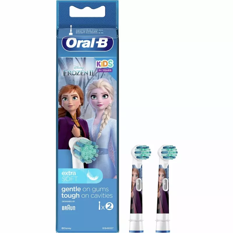 Braun EB 10-2K Frozen Electric Toothbrush Replacement Heads for Kids (2 Pack)