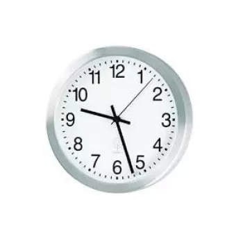 PEWETA Radio-Controlled Aluminum Wall Clock, 40 cm Diameter, Silver (51.017.415)