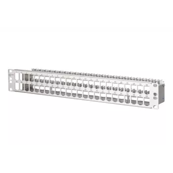 METZ CONNECT 130924-00-E-90 Stainless Steel 24-Port Keystone Patch Panel, 1.5U, 19 inch Rack Mount, Unloaded