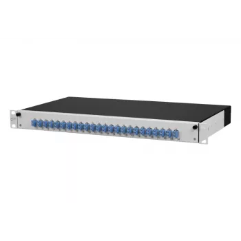 METZ CONNECT 1502697424-E Cat.6A Shielded 24-Port 1U Patch Panel, Tool-less IDC, Light Grey