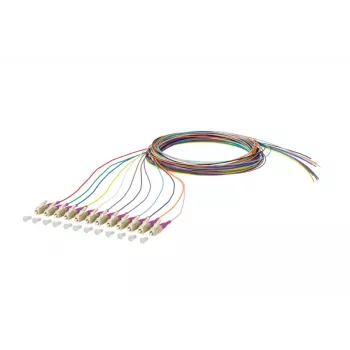 METZ CONNECT 150N1JO0020E OM4 Multimode Fiber Optic Patch Cable, 12x LC Duplex, 2 m, 50 µm Core, Multicolour