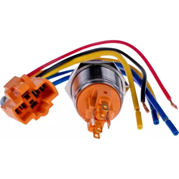 JOY-IT BUTTON22B-M-GR Momentary Push Button Switch, 22mm, 250V AC 7A, 1 NO, IP67, IK10, Green