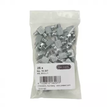 Pressol Conical Grease Nipple H3-90°, M6 x 1, Zinc-Plated, 25 pcs (16 207)