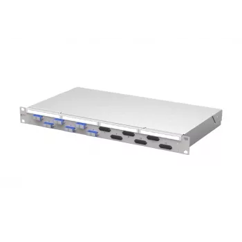 METZ CONNECT VIK 6xSC-D OS2 Fiber Optic Patch Panel, 1U Rack Mount, 12 Fibers, Single-mode, Light Grey 150450E206-F