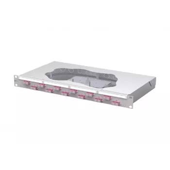 METZ CONNECT 12-Port SC-Duplex OM4 Fiber Optic Splice Patch Panel 1U 19 inch Rack Mount 150457BB12-F