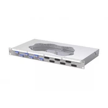 METZ CONNECT 6-Port SC-D OS2 Fiber Optic Splice Patch Panel, 1U, 12 Fibers, Light Grey 150459E206-F