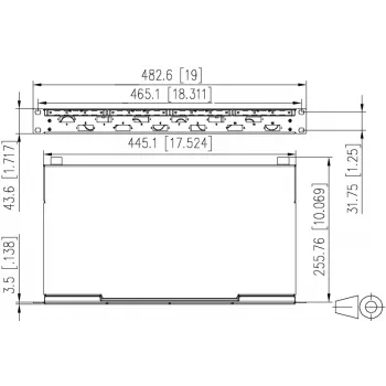 METZ CONNECT 6-Port SC-D OS2 Fiber Optic Splice Patch Panel, 1U, 12 Fibers, Light Grey 150459E206-F