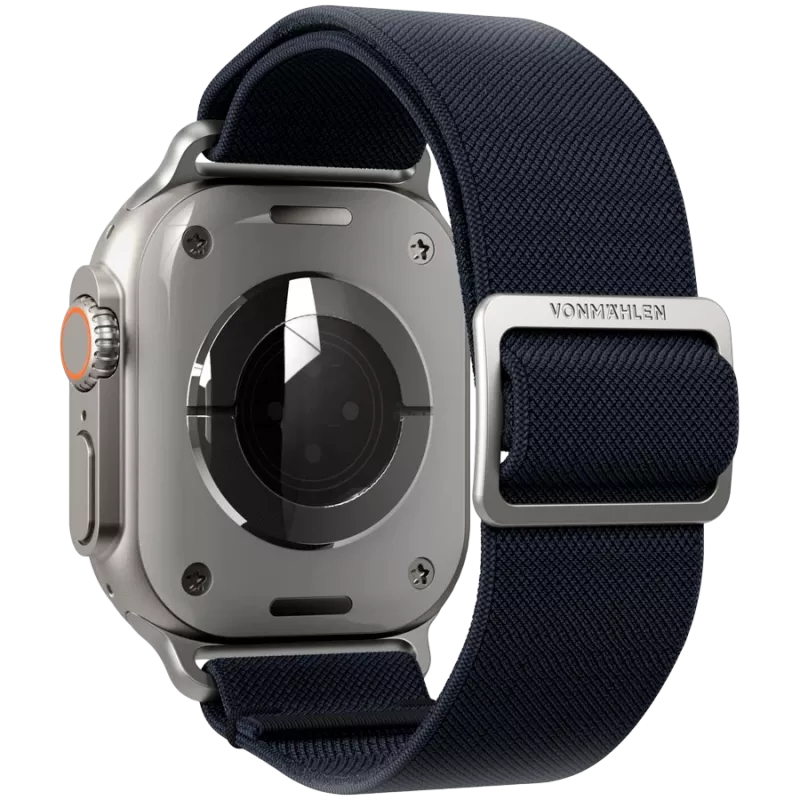 VONMÄHLEN Classic Nylon Loop Watch Band for Apple Watch 44/45/46/49mm, Navy, One Size