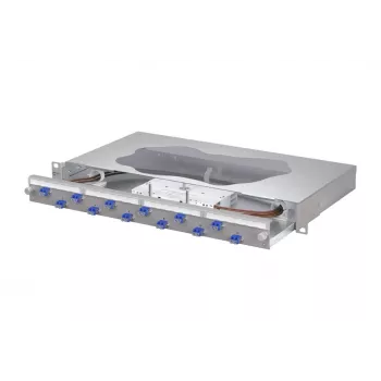METZ CONNECT 12x LC-Duplex OS2 Singlemode Fiber Optic Splice Patch Panel, 1U, Light Grey 1504697412-F