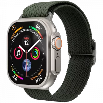 VONMÄHLEN Woven Loop for Apple Watch 44/45/46/49mm, Olive