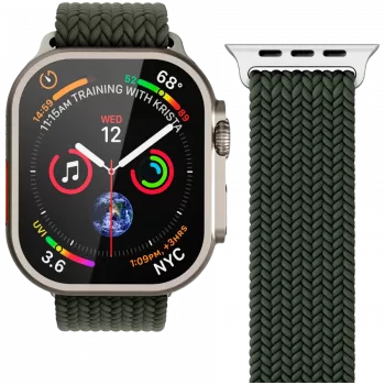 VONMÄHLEN Woven Loop for Apple Watch 44/45/46/49mm, Olive