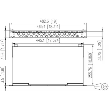 METZ CONNECT 24-Port LC-Duplex OM4 Fiber Optic Patch Panel Splice, 1U 19 inch Rack Mount, Light Grey 1504577524-E