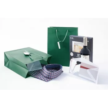 SIGEL GT500 Opal Green Large Paper Gift Bag with Matte Varnish and Gift Tag