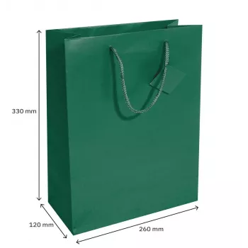 SIGEL GT500 Opal Green Large Paper Gift Bag with Matte Varnish and Gift Tag