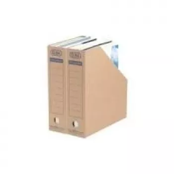 ELBA tric System Magazine File A4 Natural Brown with Finger Hole and Printed Spine Label 83521