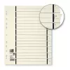 ELBA Index Dividers with Perforation, DIN A4 Extra Wide, Kraft Cardboard 230 g/m², Black Line Print 1-10 (06457)