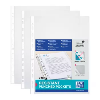 ELBA Standard Document Sleeve DIN A4, PP, 0.09 mm, Grained, Top Open, Euro Perforation, Document Safe, Anti-Glare (71460)