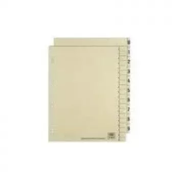 ELBA Index Dividers, Double-Sided Printed, Chamois, 240 x 300 mm, Kraft Cardboard 200 g/m², Reinforced Holes (06455)