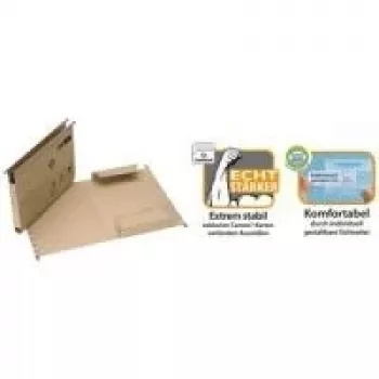 ELBA ULTIMATE A4 Hanging File Folder with Side Flaps, Chamois, Pack of 25 85449