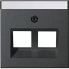 Gira System 55 Cover Plate for Modular Jack 30° 2-Gang Anthracite 264028