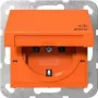 Gira SCHUKO Socket Outlet with Hinged Lid, Increased Touch Protection, Orange 4454109