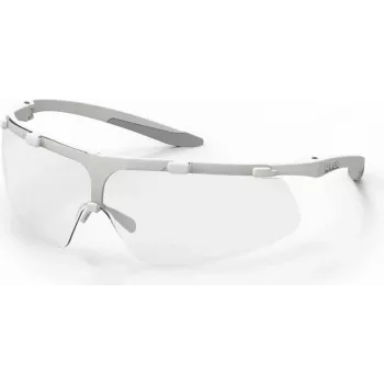 Uvex Super Fit ETC 9178 Safety Spectacles with Anti-Fog and UV Protection, Clear Lens, Anthracite/Blue Frame 9178415
