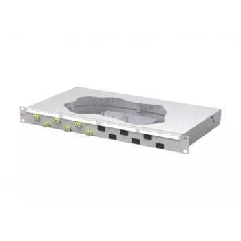 METZ CONNECT Fiber Optic Splice Patch Panel 6xLC-D OM5 1U 19 inch Rack Mount 1504587M06-F