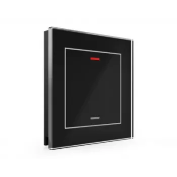 MDT Glastaster II Light 1-gang RGBW Black KNX Glass Push-button with Temperature Sensor BE-GTL10S.01S