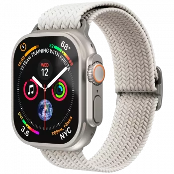 VONMÄHLEN Woven Loop for Apple Watch 44mm, 45mm, 49mm - Cream