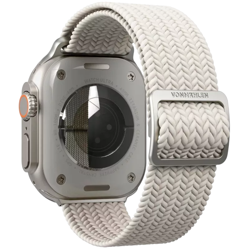 VONMÄHLEN Woven Loop for Apple Watch 44mm, 45mm, 49mm - Cream