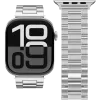 VONMÄHLEN Link Bracelet 2 for Apple Watch 44/45/46/49mm, Stainless Steel, Silver