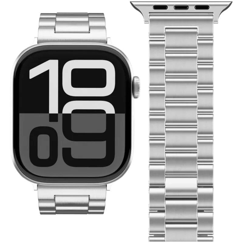 VONMÄHLEN Link Bracelet 2 for Apple Watch 44/45/46/49mm, Stainless Steel, Silver