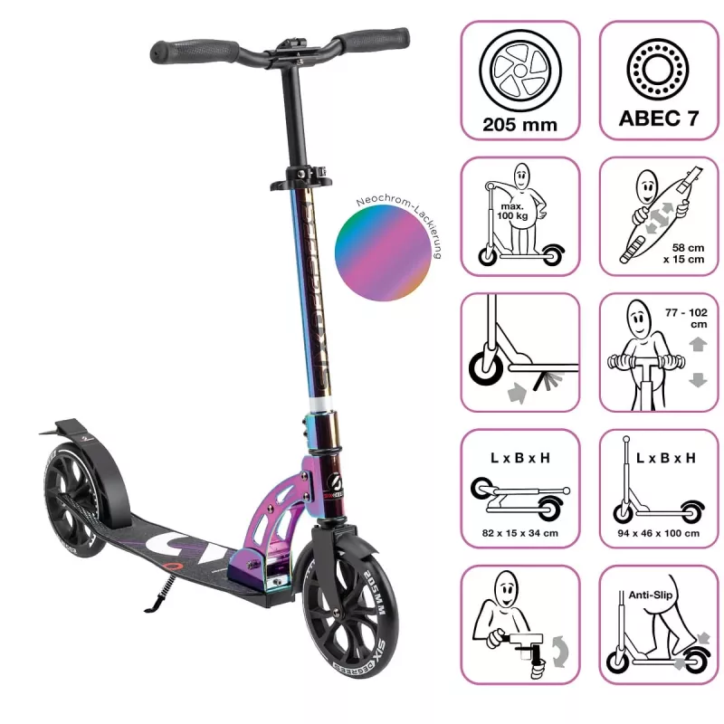 Six Degrees AU 610 Neochrome Kick Scooter 205 mm