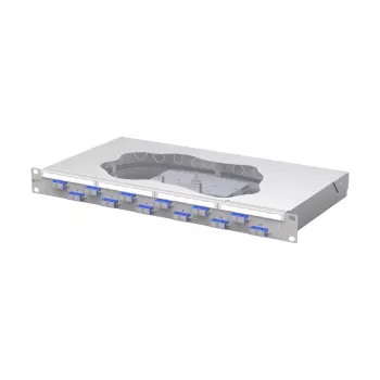 METZ CONNECT OpDAT fix Fiber Optic Splice Patch Panel, 12x SC-Duplex OS2, 1U, Light Grey 150459E212-F