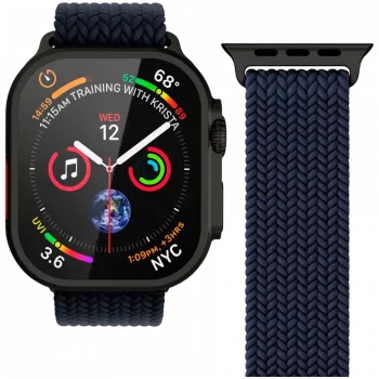 VONMÄHLEN Woven Loop for 44/45/46/49mm Apple Watch, Navy Black