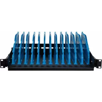 IT-BUDGET 19 inch Sliding Holder for Tablets and Devices - 12 Compartments - Black (521160)