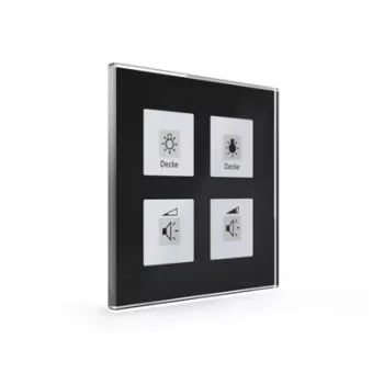 MDT BE-GT04S.01 Glass Push Button Plus 4-fold Black