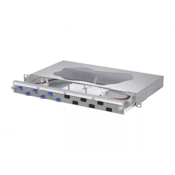 METZ CONNECT Fiber Optic Splice Patch Panel 6xLC-D OS2 1U Rack Mount 1504697406-F